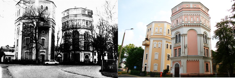 Водонапорные башни "Кася" и "Бася". Сейчас мастерские Гродненского отделения Союза художников Беларуси